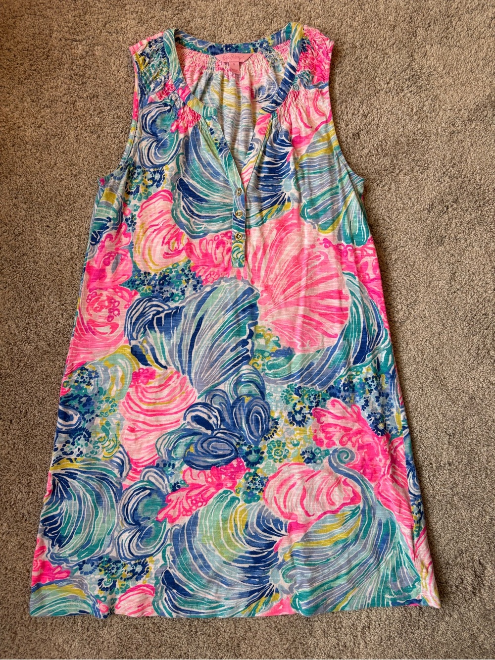 Lilly Pulitzer Sleeveless Mini Dress in Pink, Blue & Green Floral Print